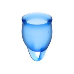 SATISFYER - FEEL CONFIDENT MENSTRUAL CUP DARK BLUE 15 + 20 ML 2